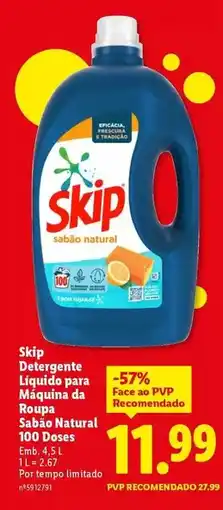 Lidl Skip - detergente liquido para maquina da roupa sabor natural promoção