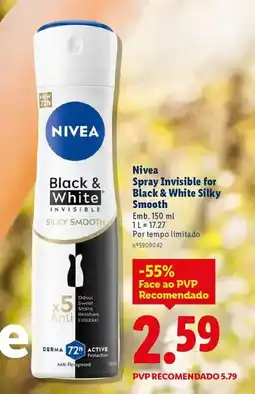 Lidl Nivea - spray invisible for blact & white silky smooth promoção