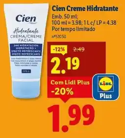 Lidl Cien - creme hidratante promoção