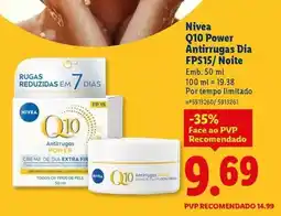 Lidl Nivea - q10 power antitrugas fps15/noite promoção