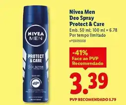 Lidl Nivea - deo spray protect & care promoção