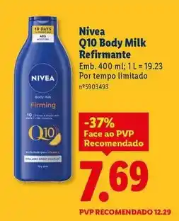 Lidl Nivea - q10 body milk refirmante promoção
