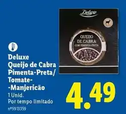 Lidl Deluxe - queijo de cabra pimenta-preta/ tomate-manjerição promoção