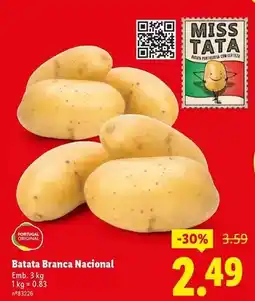 Lidl Nacional - batata branca promoção