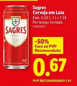 Lidl Sagres - cerveja em lata promoção