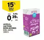 Continente Nova açores - leite 0% lactose promoção