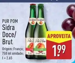 ALDI Sidra doce/brut promoção