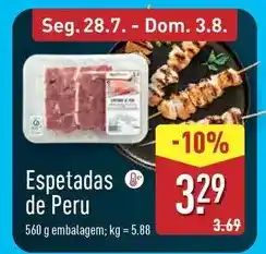 ALDI Espetadas de peru promoção