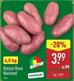 ALDI Nacional - batata roxa promoção