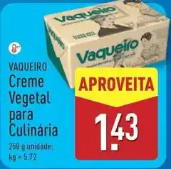 ALDI Vaqueiro - creme vegetal para culinaria promoção