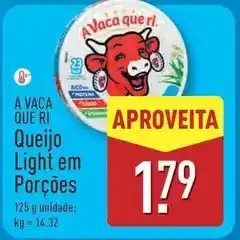ALDI A vaca que ri - queijo light em porcões promoção