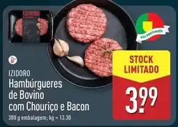 ALDI Izidoro - hamburgues de bovino com chourico e bacon promoção