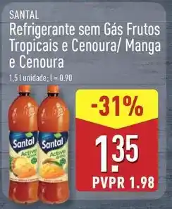 ALDI Santal - refrigerante sem gas frutos tropicais e cenoura/ manga e cenoura promoção