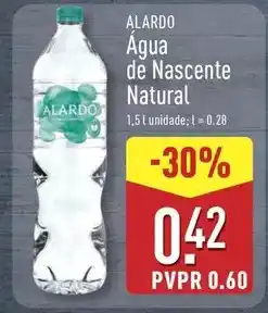 ALDI Alardo - água de nascente natural promoção
