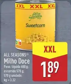 ALDI Xxl - milho doce promoção