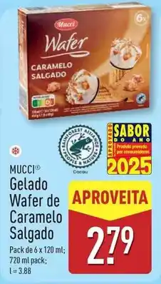 ALDI Mucci - gelado wafer de caramelo salgado promoção