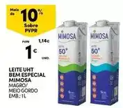 Continente Mimosa - leite uht bem especial promoção