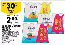 Continente Mimosa - iogurte liquido magro promoção