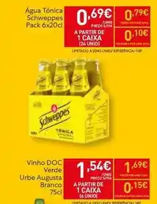 Recheio Schweppes - vinho doc promoção