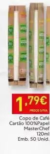 Recheio Masterchef - copo de café cartao 100%papel promoção