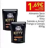 Recheio Alimento seco p/gato salmão e arroz/frango e cereais promoção