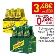 Recheio Schweppes - agua tônica zero/ ginger ale promoção