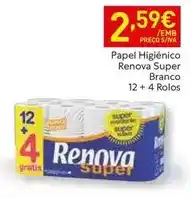 Recheio Renova - papel higiénico super branco 12 + 4 rolos promoção