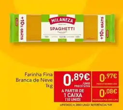 Recheio Milaneza - farinha fina branca de neve promoção
