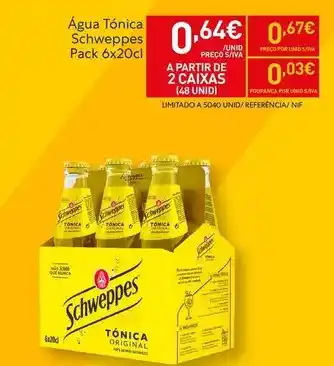 Recheio Schweppes - água tônica promoção