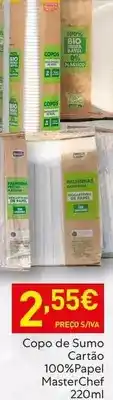 Recheio Masterchef - copo de sumo carbón 100% papel promoção