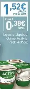 Recheio A+ - logurte liquido activia promoção
