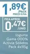 Recheio Danone - logurte gama 000% activia solidos promoção