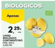 Continente Bom dia Continente bio - limão biologico promoção