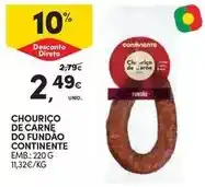Continente Bom dia Continente - chourico de carne do fundao promoção