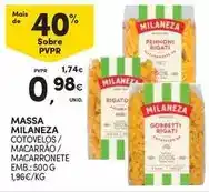 Continente Bom dia Milaneza - massa cotovelos / macarrão / macarronete emb.: promoção