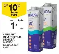 Continente Bom dia Mimosa - leite uht bem especial promoção