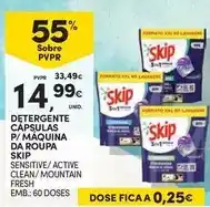 Continente Bom dia Skip - detergente capsulas p/ maquina da roupa promoção