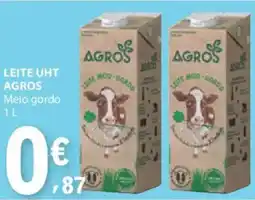 E.Leclerc Leite uht agros meio gordo promoção
