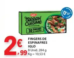 E.Leclerc Fingers de espinafres iglo promoção