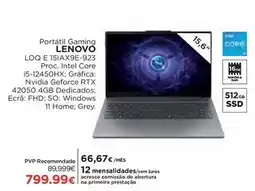 El Corte Inglés Lenovo - portatil gaming loq e 15iax9e-923 promoção