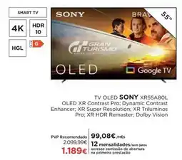 El Corte Inglés Sony - tv oled xr-55a80ll promoção
