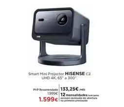 El Corte Inglés Hisense - smart mini projetor c2, uhd 4k, 65 a 300 promoção