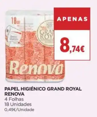 Supercor Papel higiénico grand royal renova promoção