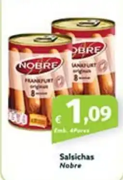 Roque Supermercados Salsichas Nobre promoção