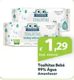 Roque Supermercados Toalhitas Bebé 99% Água Amanhecer promoção