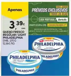 Continente Philadelphia - queijo fresco regular/light promoção