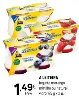 Coviran A LEITEIRA logurte morango, mirtilho ou natural vidro promoção