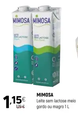 Coviran MIMOSA Leite sem lactose meio gordo ou magro promoção
