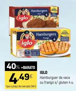 Coviran IGLO Hamburgers de vaca ou frango s/gluten promoção