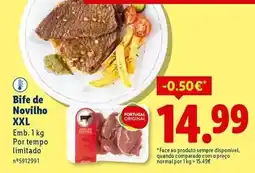Lidl Xxl - bife de novilho promoção